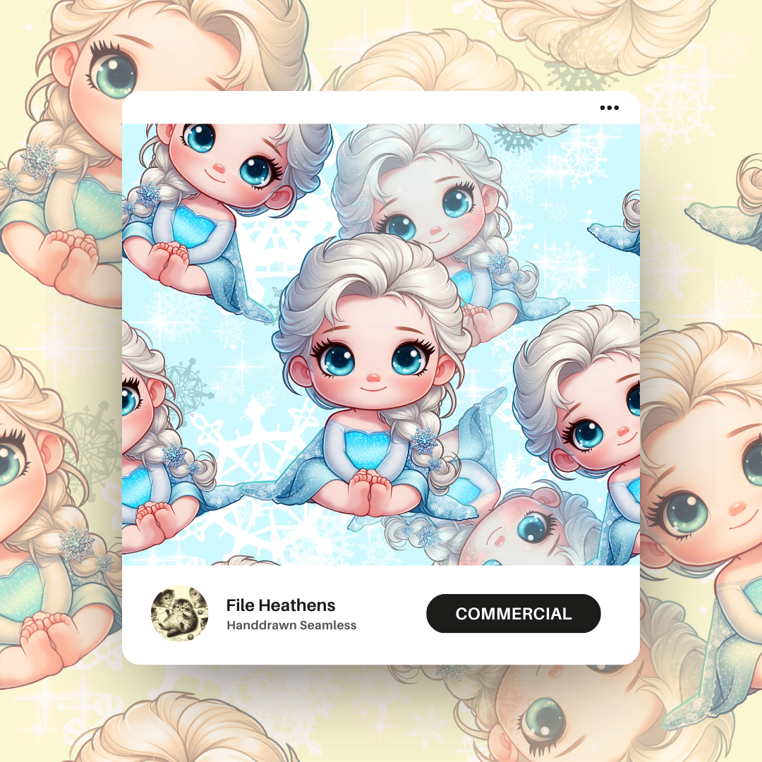 Baby Elsa Snowflakes Seamless File