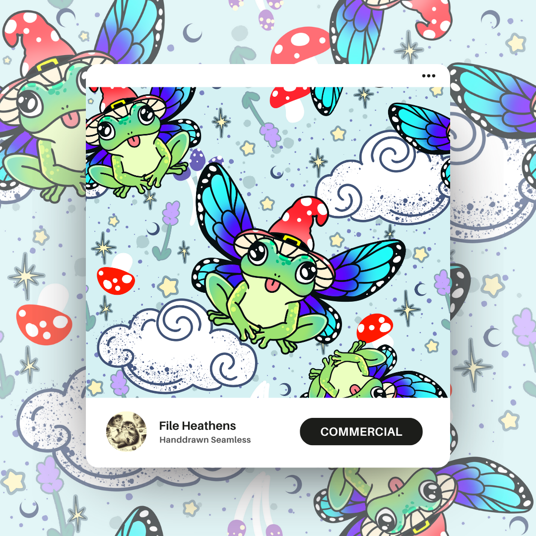 Wizard Frog Handdrawn Seamless File