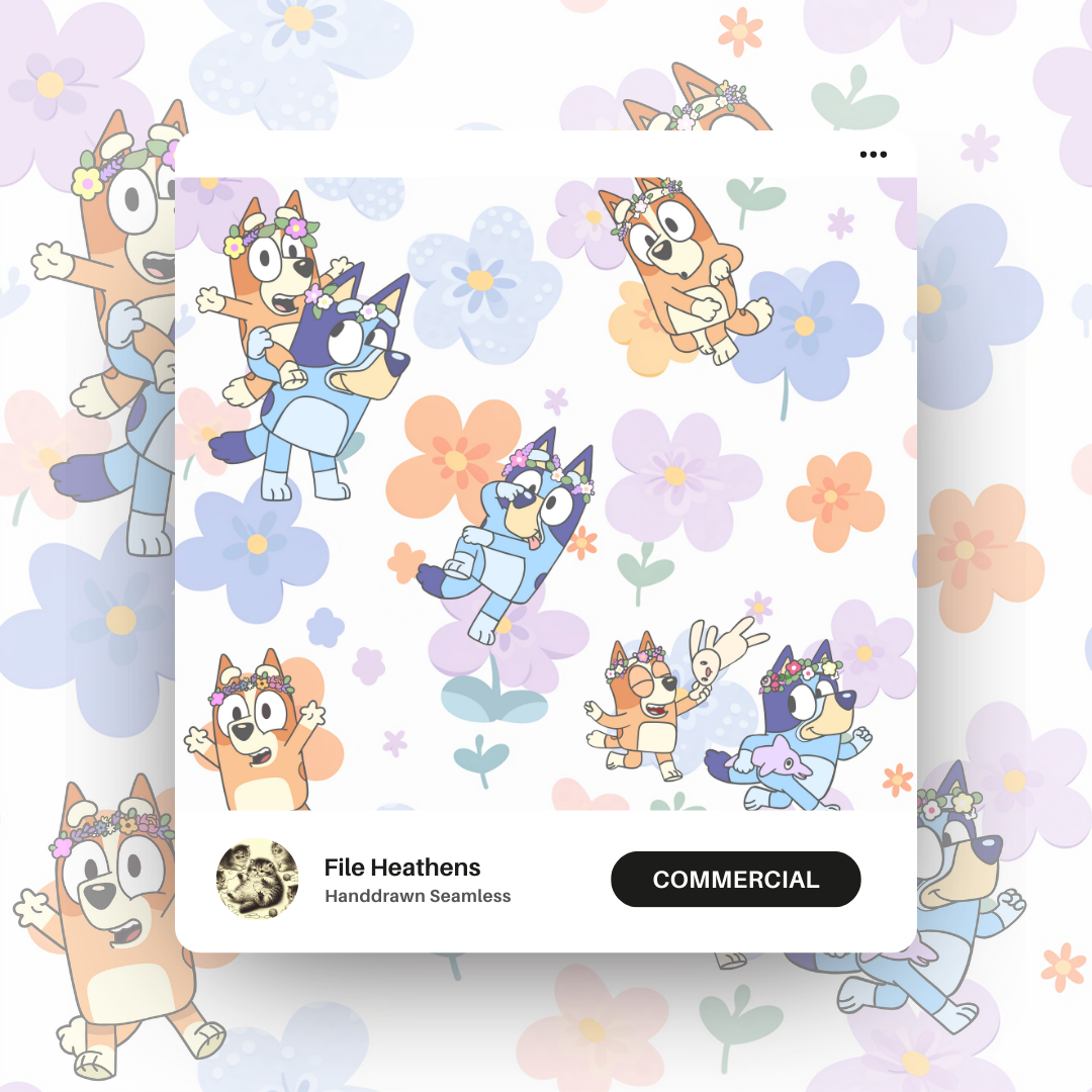 Blue Heeler Sisters Floral Seamless File