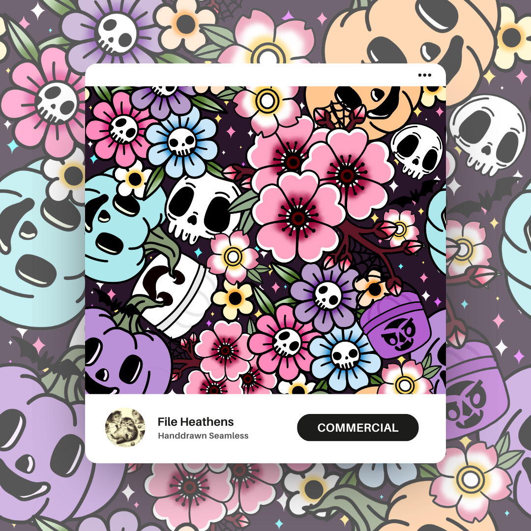 Halloween Flowers Flash Seamless File Non TM