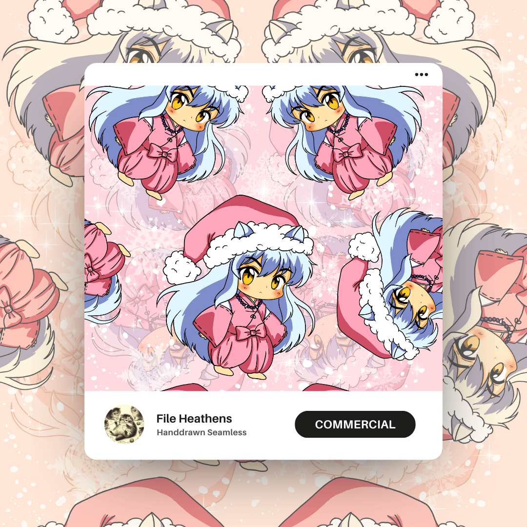 Inuyasha Pink Christmas Seamless