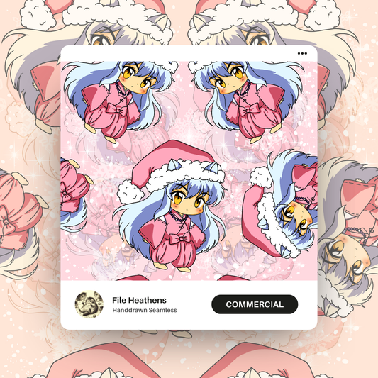 Inuyasha Pink Christmas Seamless