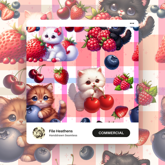 Berry Cute Kittens Seamless File