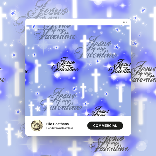 Airbrush Jesus is My Valentines Boys Handdrawn Seamless File