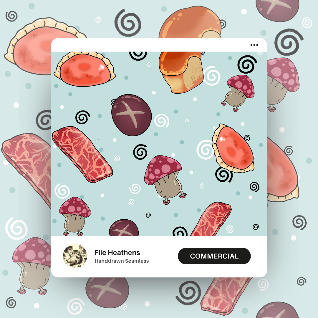 Delicious in Dungeon Chibi Handdrawn and Co Ord Seamless File