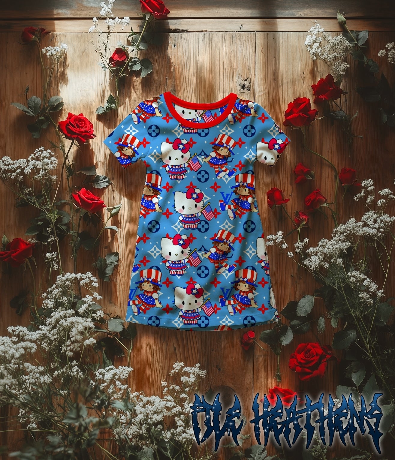 HK Shortcake Fourth of July Handdrawn Seamless File