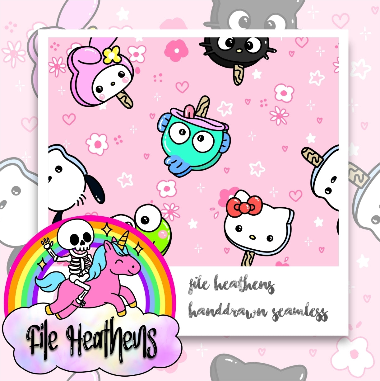 Popsicle Buddies Handdrawn Seamless File