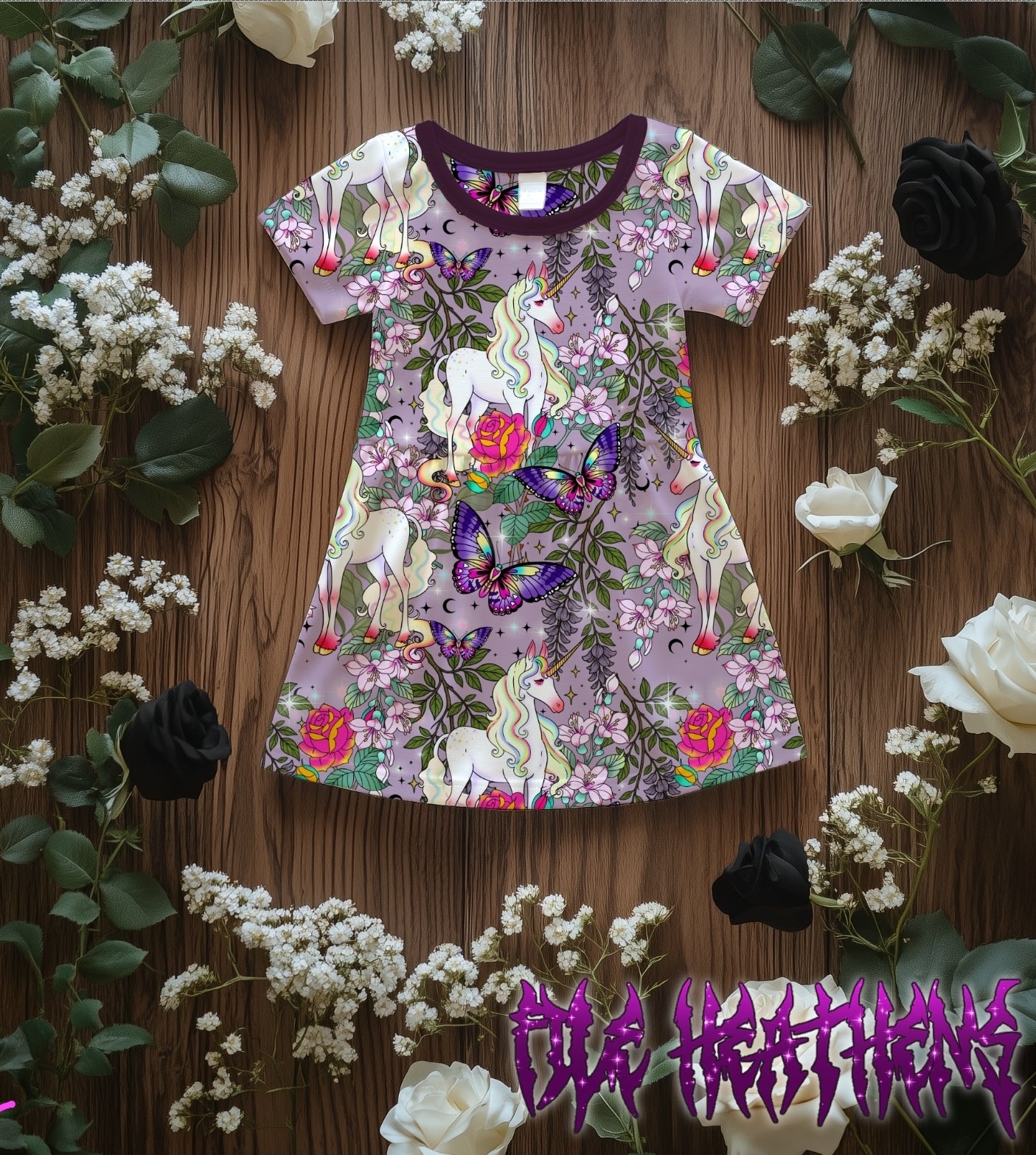 Purple Unicorn Botanicam Gardens Handdrawn Seamless File