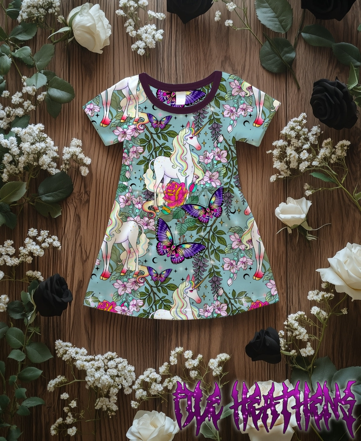 Blue Unicorn Botanical Gardens Handdrawn Seamless File