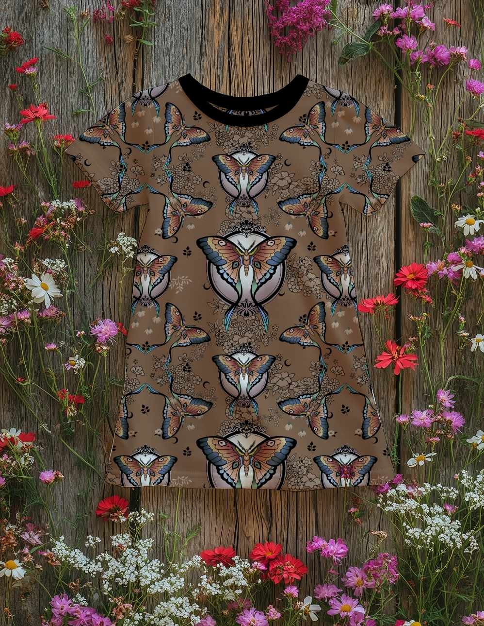 Brown Moths Handdrawn Seamless File