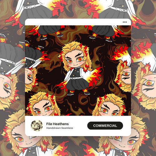 Rengoku Chibi Demon Slayer Seamless