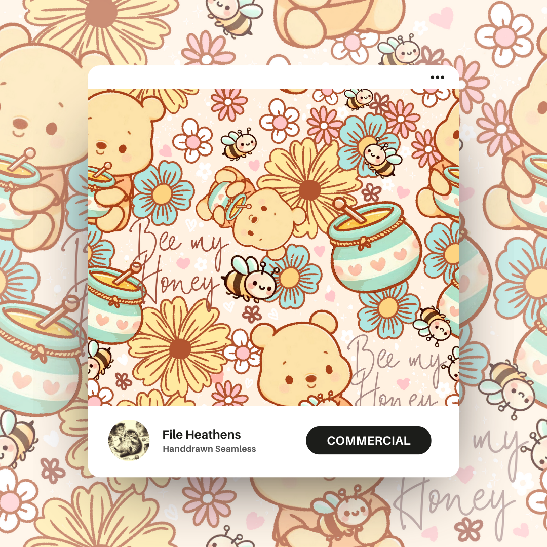 Pooh Bear Floral Seamless File