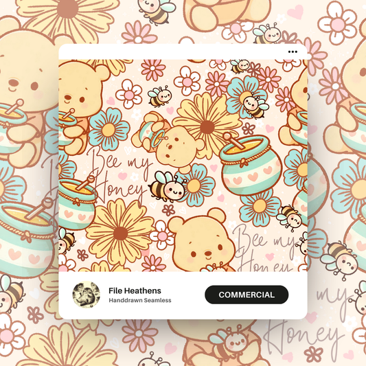 Pooh Bear Floral Seamless File