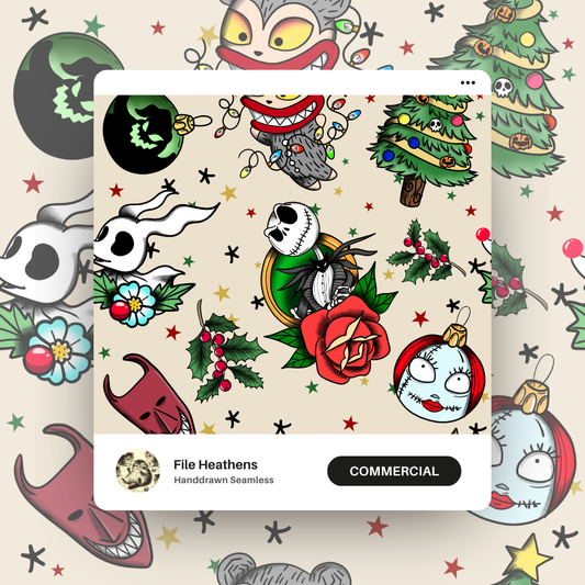 Tattoo Flash Nightmare Before Xmas Seamless File
