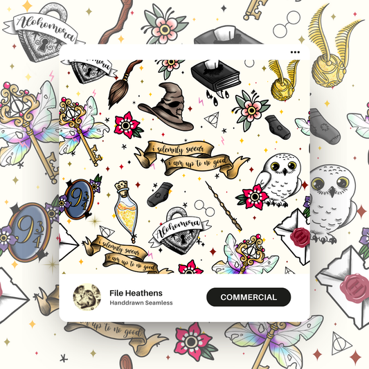 WIZARD Boy Tattoo Flash Seamless File