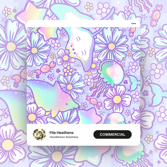 Kawaii Sea Life Seamless File