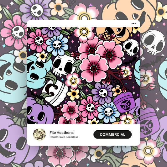 Halloween Flowers Flash Seamless File Non TM