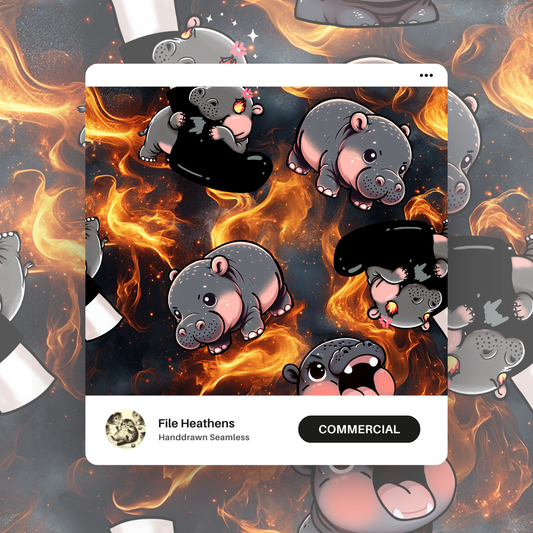 Rage Hippo Meme Handdrawn Seamless File