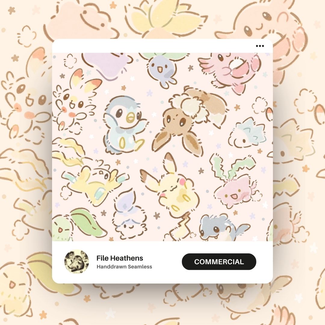 Neutral Baby Pocket Monsters Seamless File
