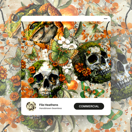 Mori Girl Forest Skulls Seamless File