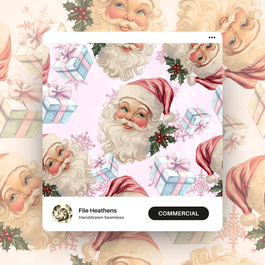 Christmas Cutie Pink Santa Seamless File