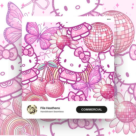 Pink Disco Glitter Hello Kitty Seamless File