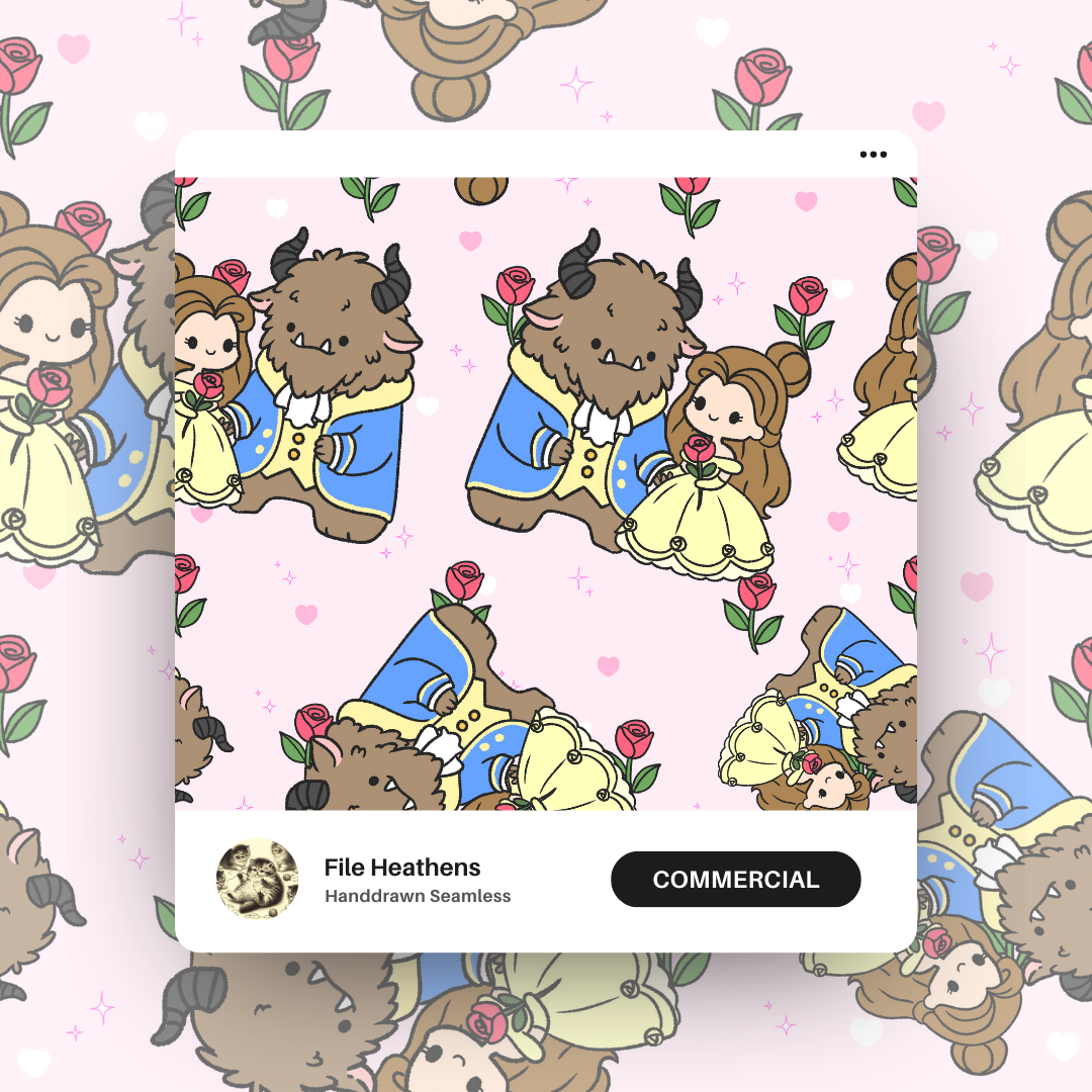Beauty and Beast CUTE Romance Seamless File