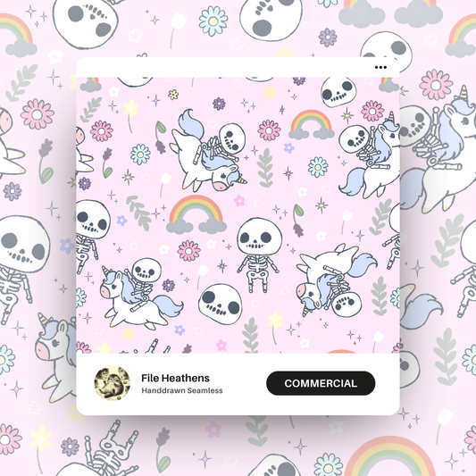 Ditsy Skulls and Rainbows Seamless File
