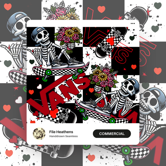 Boys Valentines Skeleton Vans Seamless File