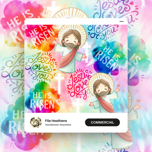 Tie Dye Jesus Loves You Seamless File