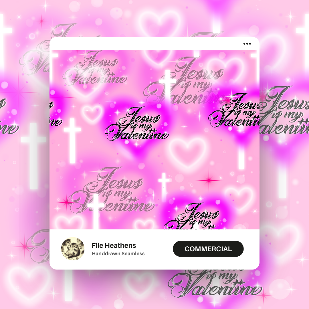 Airbrush Jesus is my Valentine Seamless File