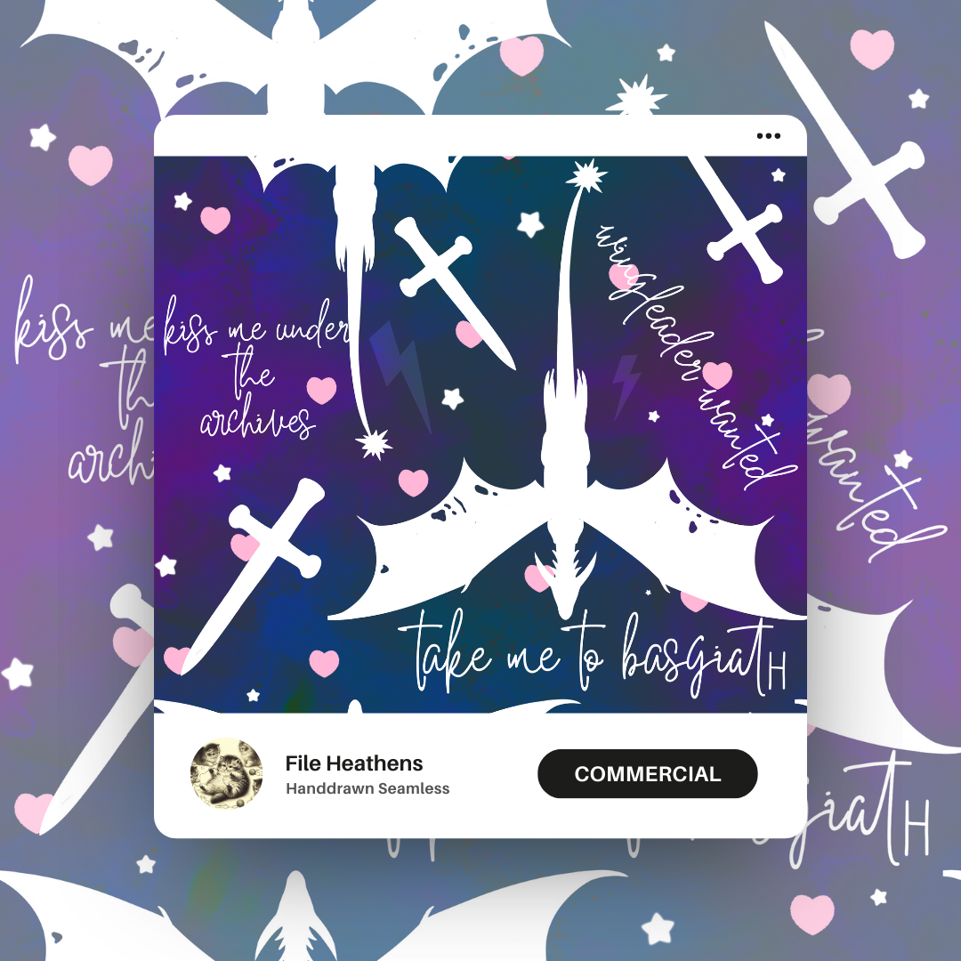 Valentines Fourth Wing Handdrawn Seamless File