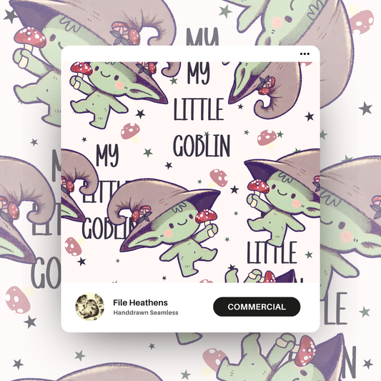 My Little Goblin Mushroom Version Handdrawn Seamless File