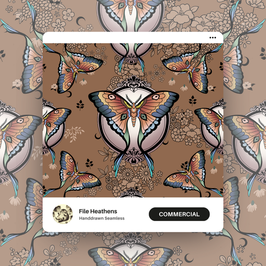 Brown Moths Handdrawn Seamless File
