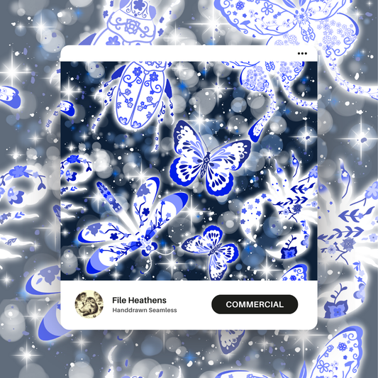 Sparkle Chinoiserie Handdrawn Bugs Seamless File