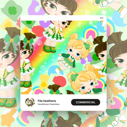 St Patricks Bratz Babyz Handdrawn Seamless File