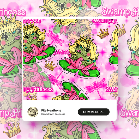 Swamp Princess Handdrawn Seamless File