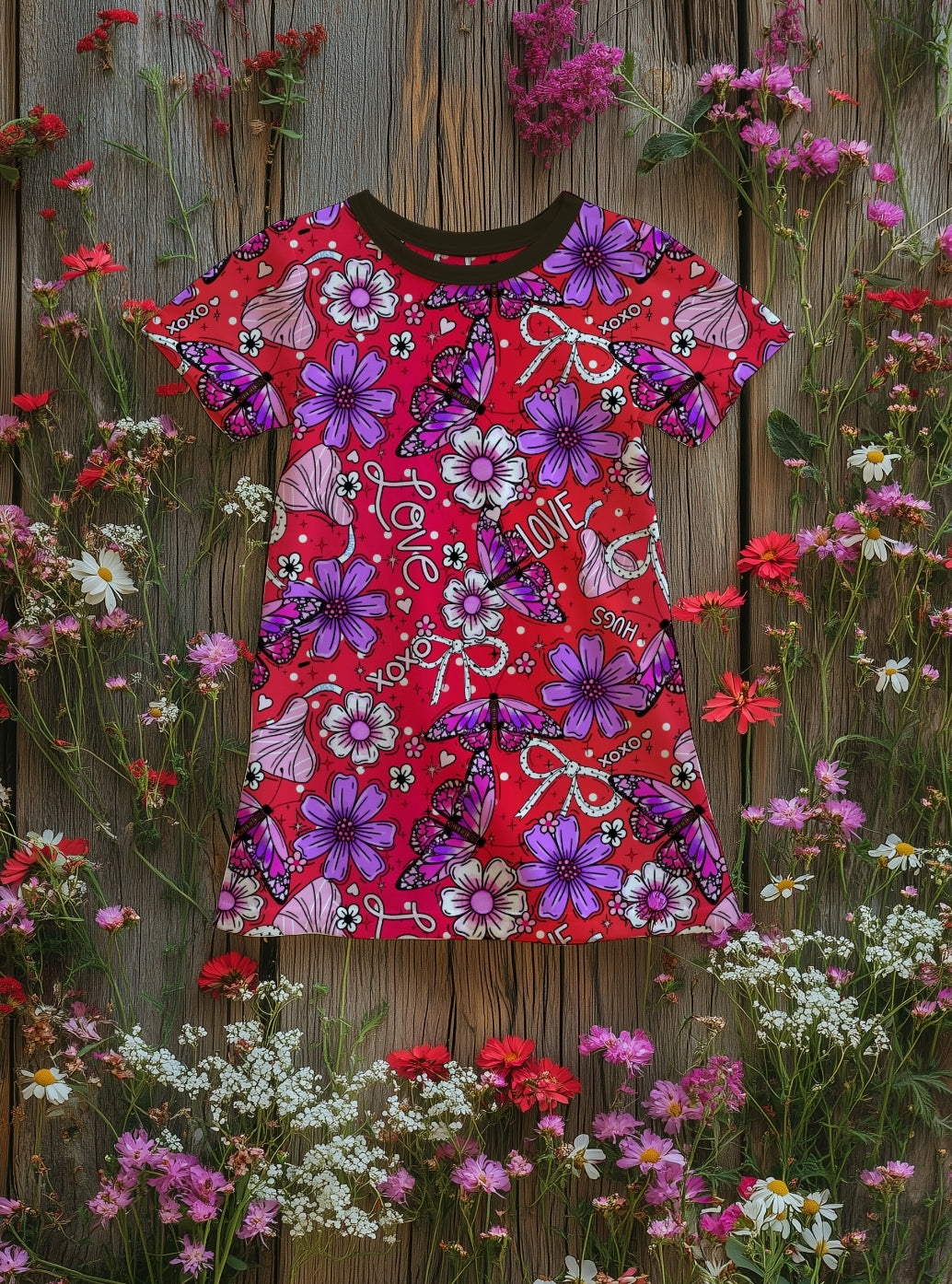Valentines Love Butterflies and Kisses Seamless File