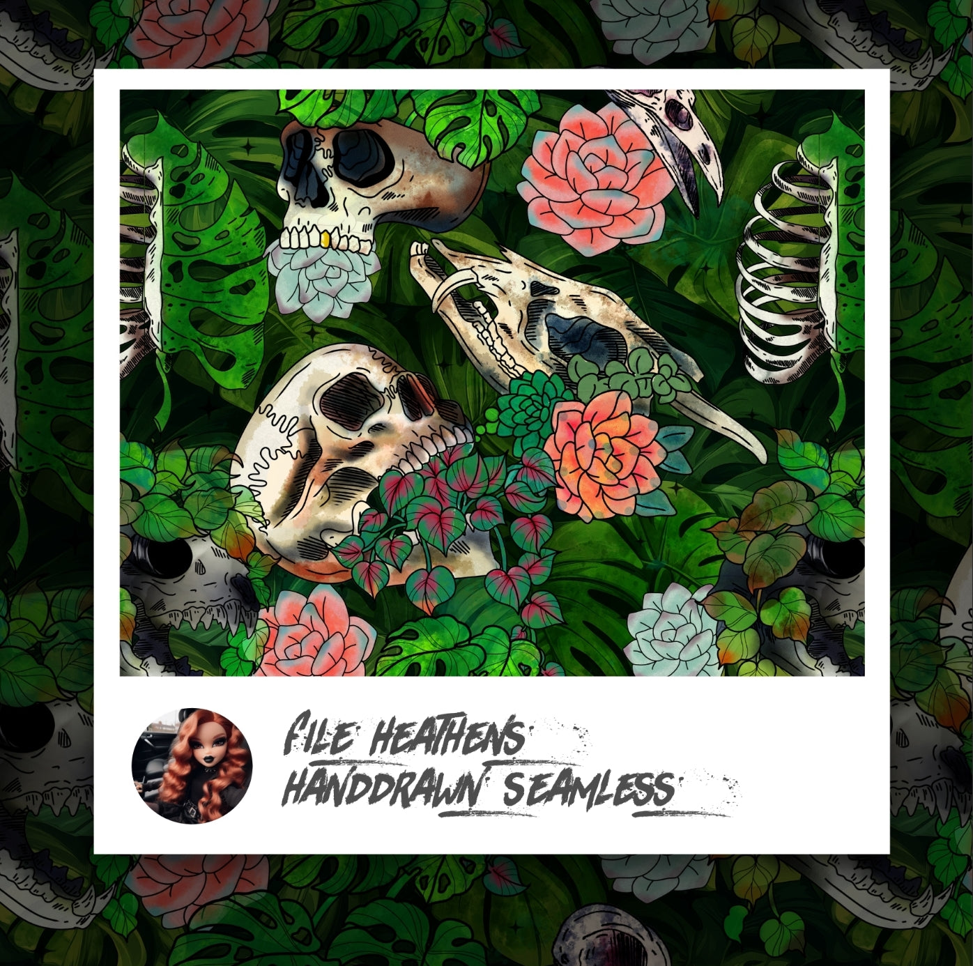 Life and Death Plants Handdrawn Seamless File
