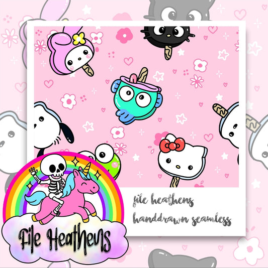 Popsicle Buddies Handdrawn Seamless File