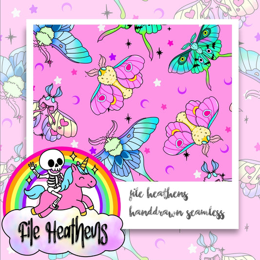 Candy Moths Handdrawn Seamless File