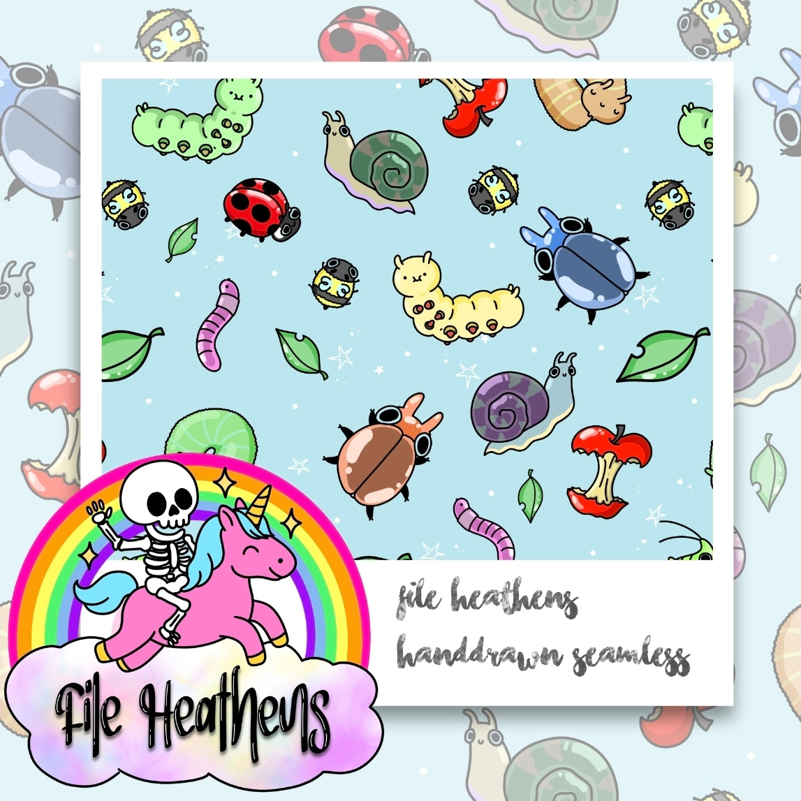 BUGS BUGS BUGS Handdrawn Seamless File