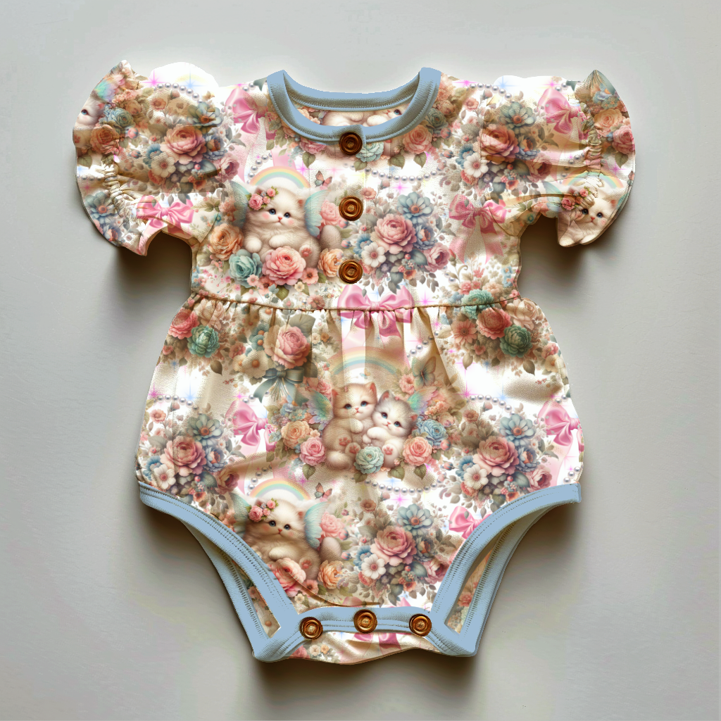 Coquette Fairy Kittens Oil Painting - Seamless File