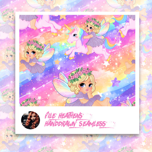 Unicorn Fairy Princess Cutie Handdrawn Seamless File
